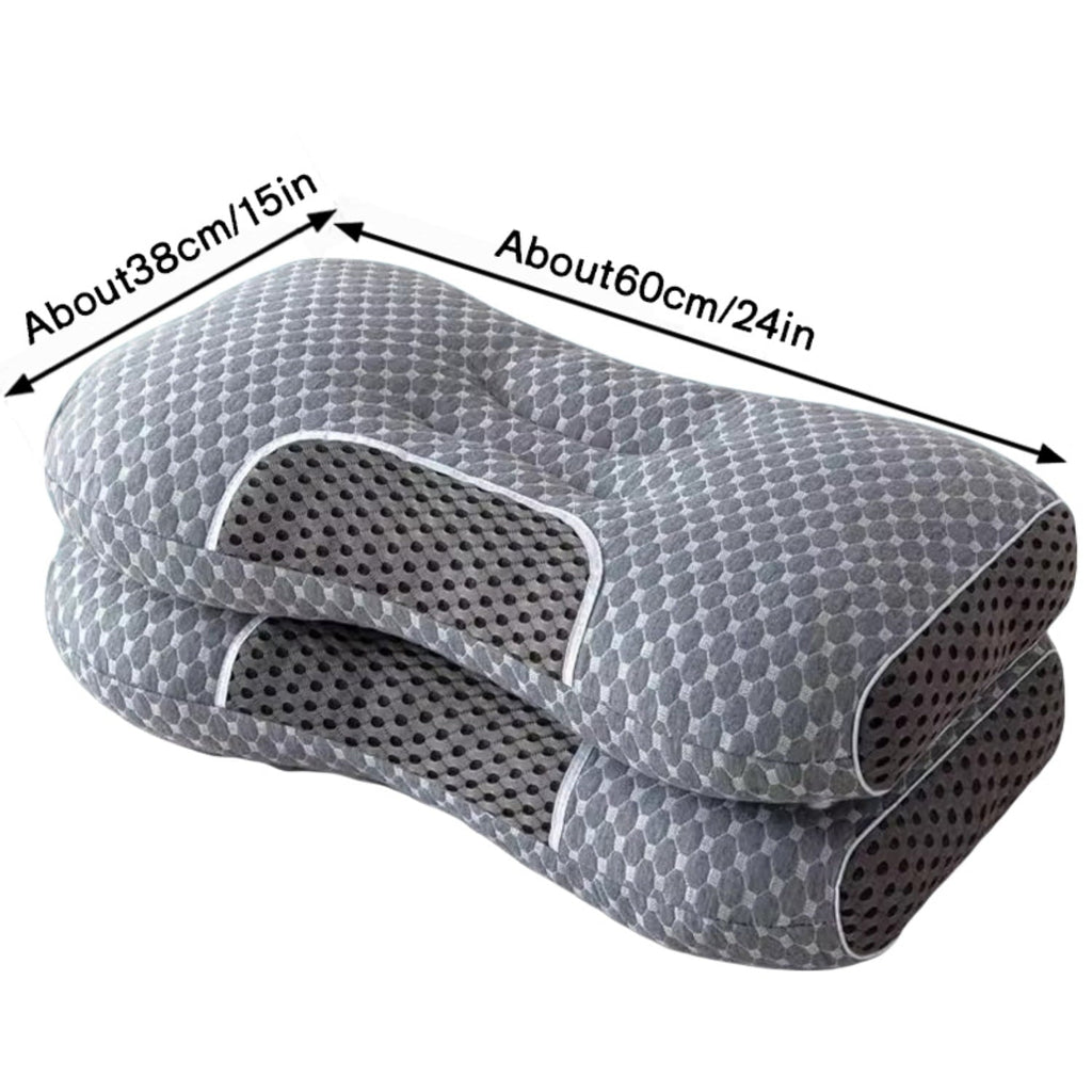 Hotel Collection 2-Piece Set - 24"x15" Gray Bed for Back, Side, Stomach Sleepers - Orthopedic Shredded Foam Bed Pillow Set Detail