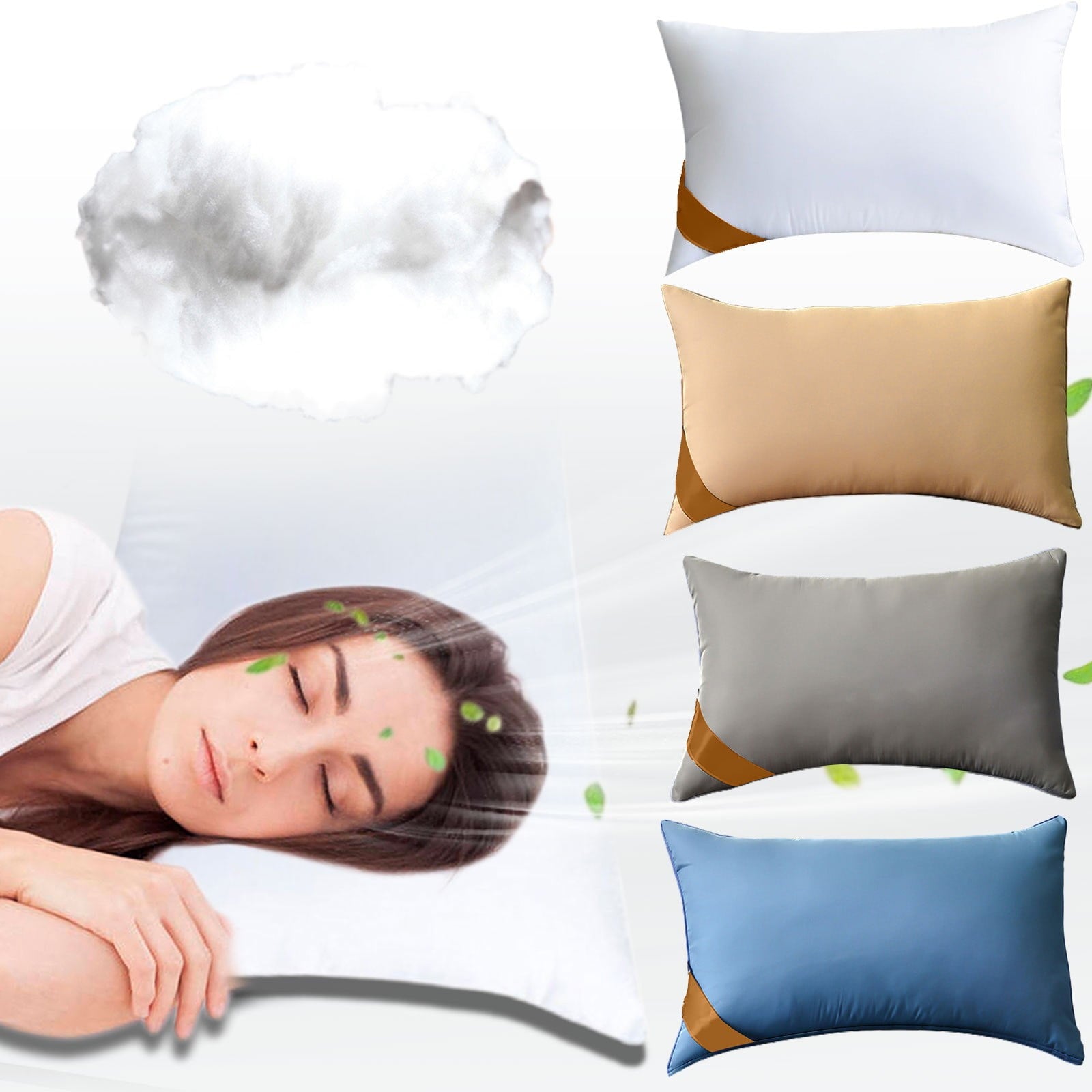 Decorative Plump Pillows Set of 2 - White Pillows 2 Pack Hotel Quality Bed Pillows for Sleeping Soft and Supportive Pillows for Side, ... - Hotel Quality Plush Sleeping Pillows Detail