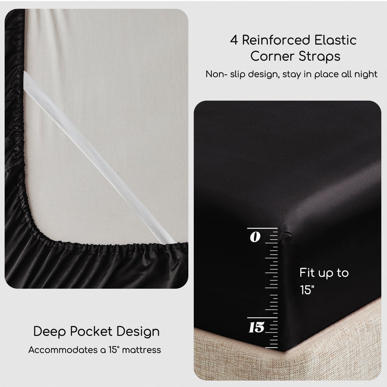 Breathable Luxury Set Queen 4 Pcs, Silky Elegant Luxurious Queen Size Bed s, with Flat , Deep Pocket Fitted for Mattress and Matching P... - Cooling Hotel Quality Bedding Sheets and Pillowcases Detail