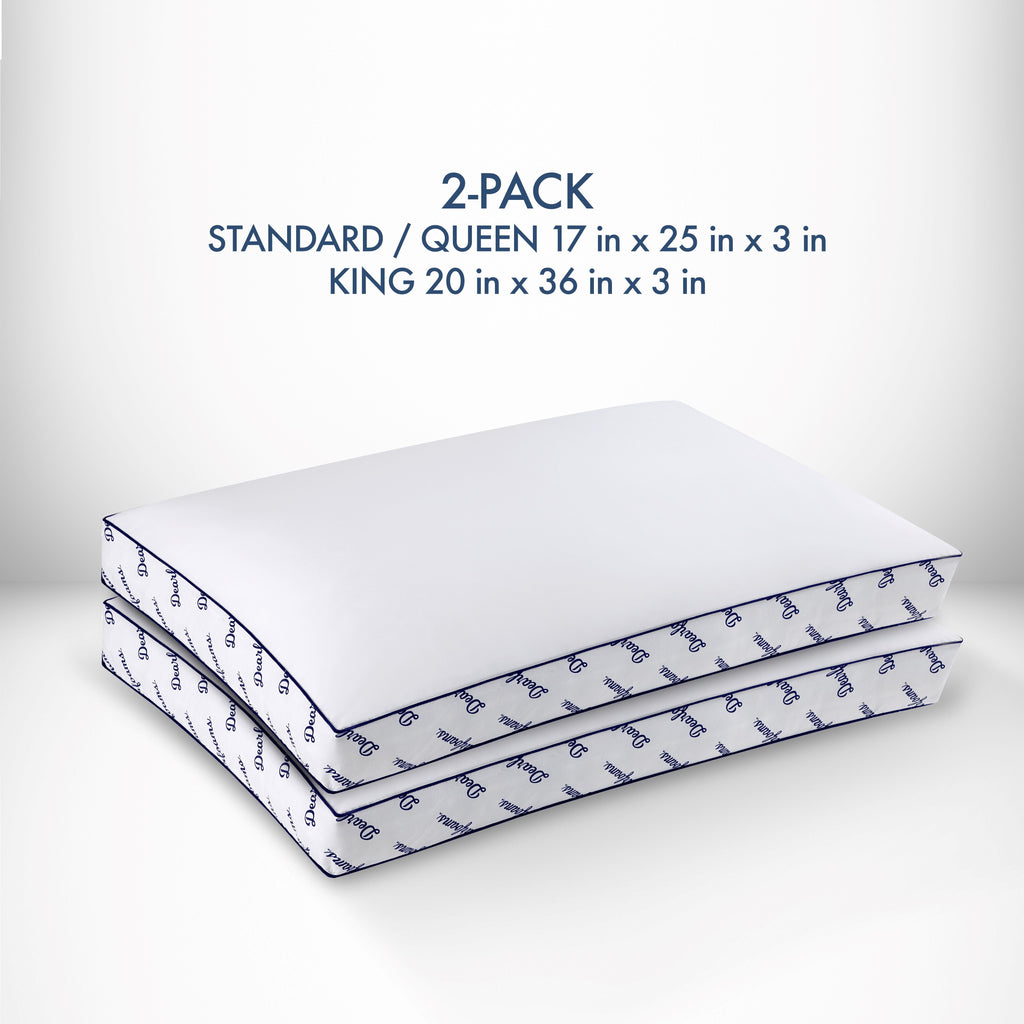 Fluffy Shredded Cozy Gusseted Bed Pillow Standard, White - Hotel Quality Plush Sleeping Pillows Detail