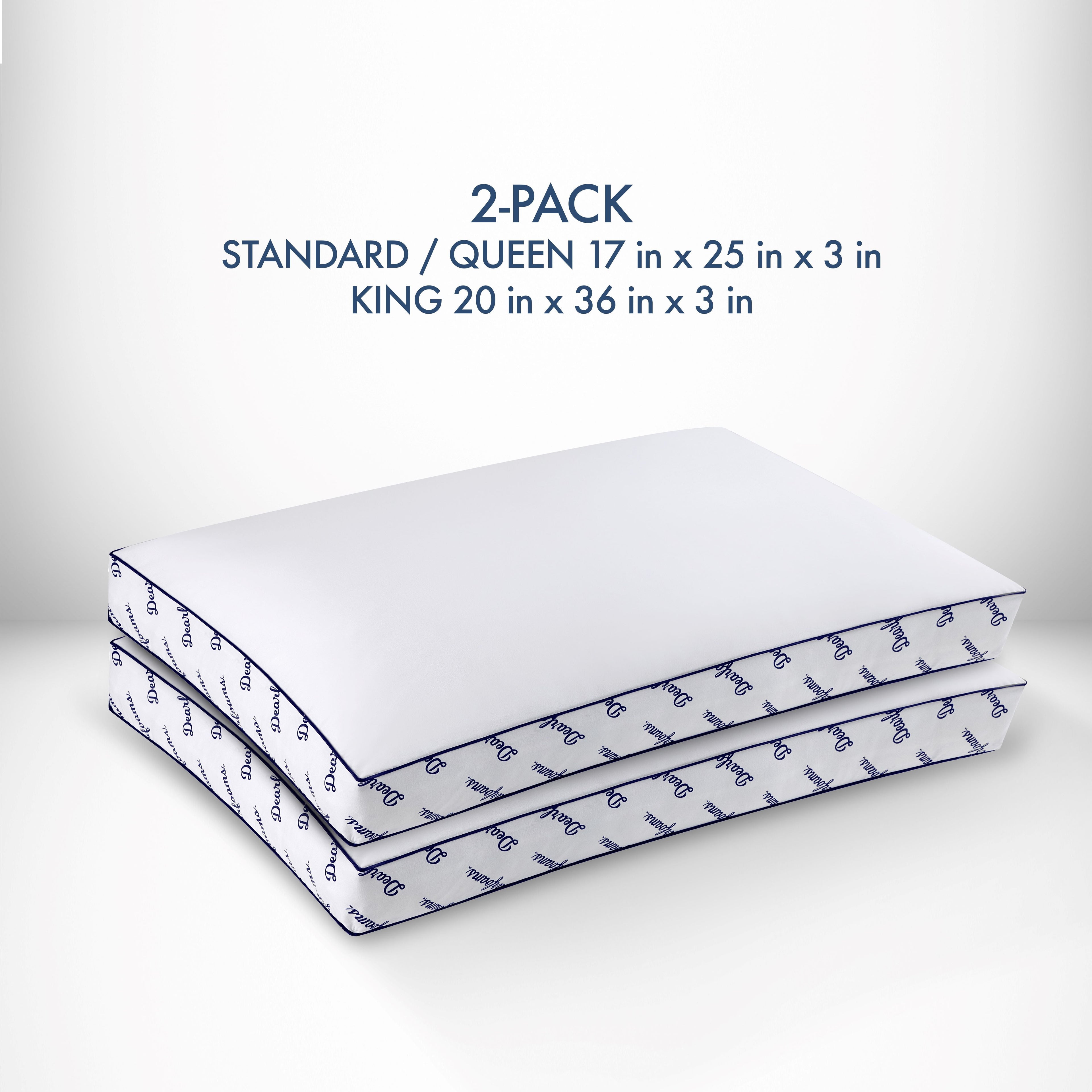 Fluffy Shredded Cozy Gusseted Bed Pillow Standard, White - Hotel Quality Plush Sleeping Pillows Detail