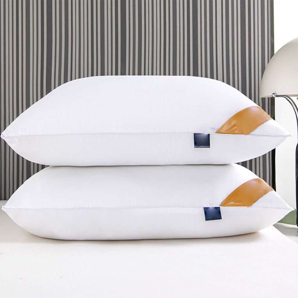 Decorative Plump Pillows Set of 2 - White Pillows 2 Pack Hotel Quality Bed Pillows for Sleeping Soft and Supportive Pillows for Side, ... - Hotel Quality Plush Sleeping Pillows Detail