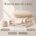 Fluffy Down Alternative Twin Comforter Set 4 Pieces,Comforter Set,Bed in a Bag, Bedding Set with Comforter,Fitted Sheet,Flat Sheet,Pillowcase... - Luxurious Quilted Duvet Cover Set - Default Title