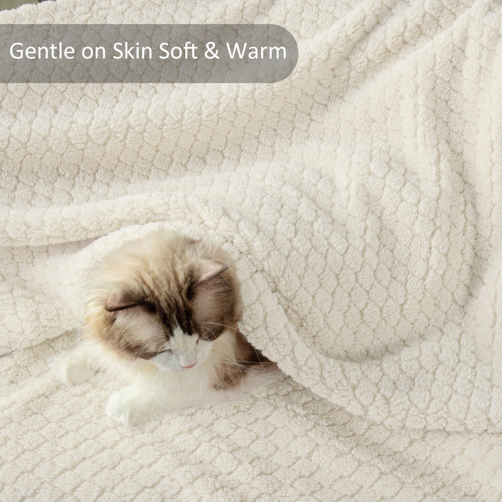 Super Soft Flannel Fleece Throw Blanket for Couch, Super Soft Jacquard Bed Blanket, Lightweight Fuzzy Warm for All Seasons, 50x60 Inches... - Cozy Fleece Throw Blanket for Couch & Bed Detail