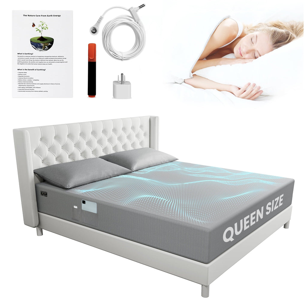 Ultra-Soft Grounding Sheets Queen Size 90% Organic Cotton + 10% Pure Silver Fitted Bed Sheet Gray Fiber Grounding Sheet Earth Ce... - Premium Ultra-Soft Pillowcase Pair for Sleeping Detail