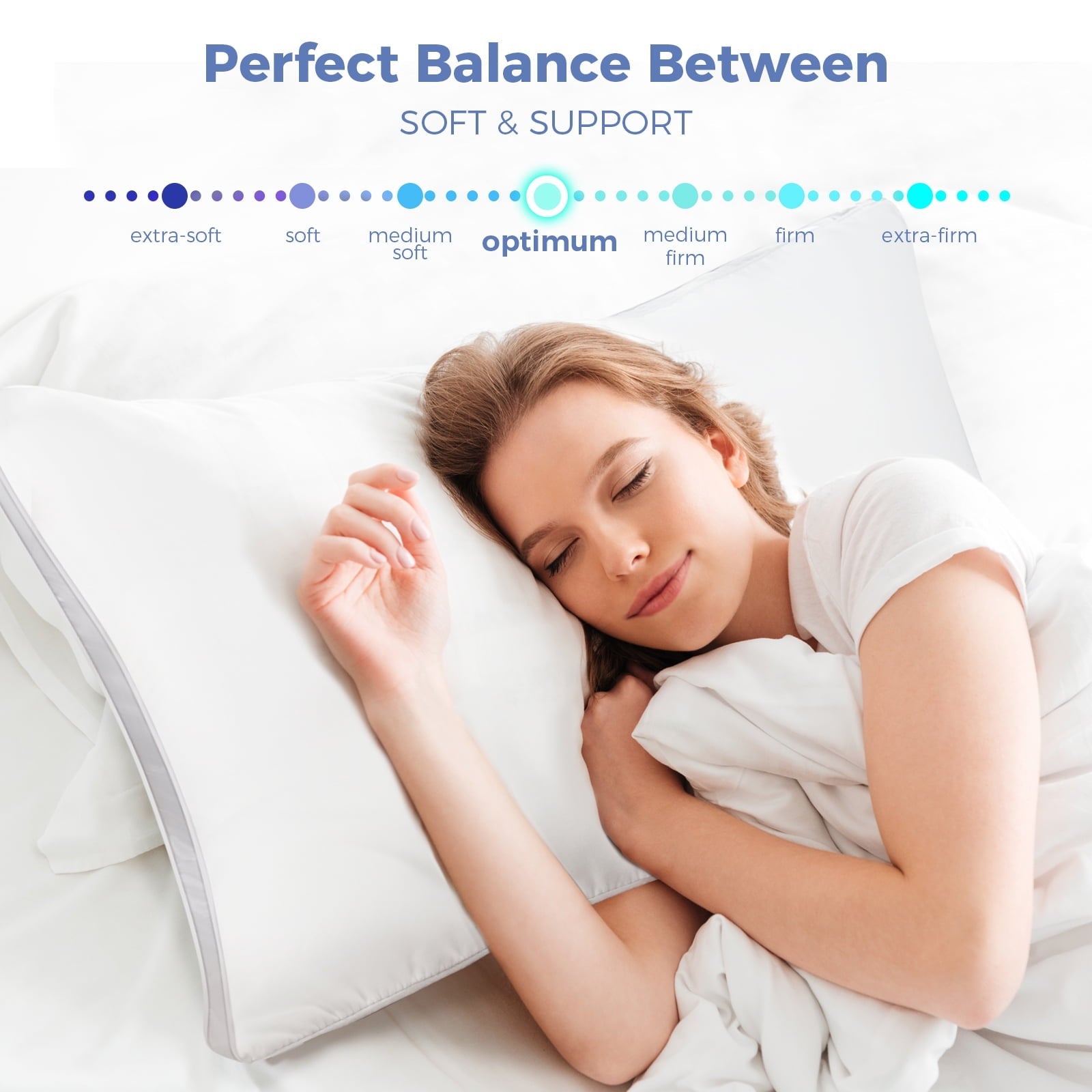 Orthopedic Support Bed Pillows King Size Set of 2, Luxury Hotel Quality,Fluffy and Supportive Gusseted Bed Pillows for Side, Back, or St... - Ergonomic Memory Foam Pillow for Neck Pain Support Detail