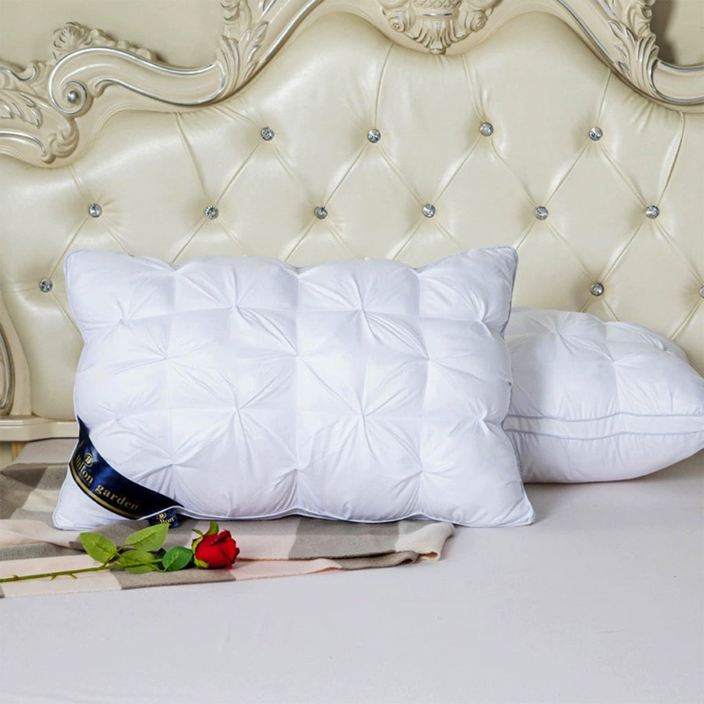 Fluffy Shredded Goose Down Pillow and Feather Pillows for Neck/Back/Side Sleepers, Premium Soft Down Fill Standard Size Pillow for Sl... - Hotel Quality Plush Sleeping Pillows Detail