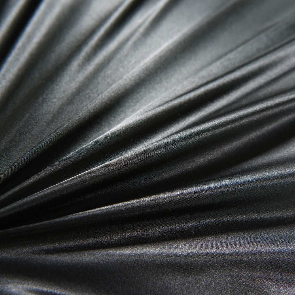Premium Egyptian Cotton Satin Sheets Full Black Luxury Silky Bed Sheets 1800 Microfiber Sheet Set 4 Pcs - Cooling Hotel Quality Bedding Sheets and Pillowcases Detail