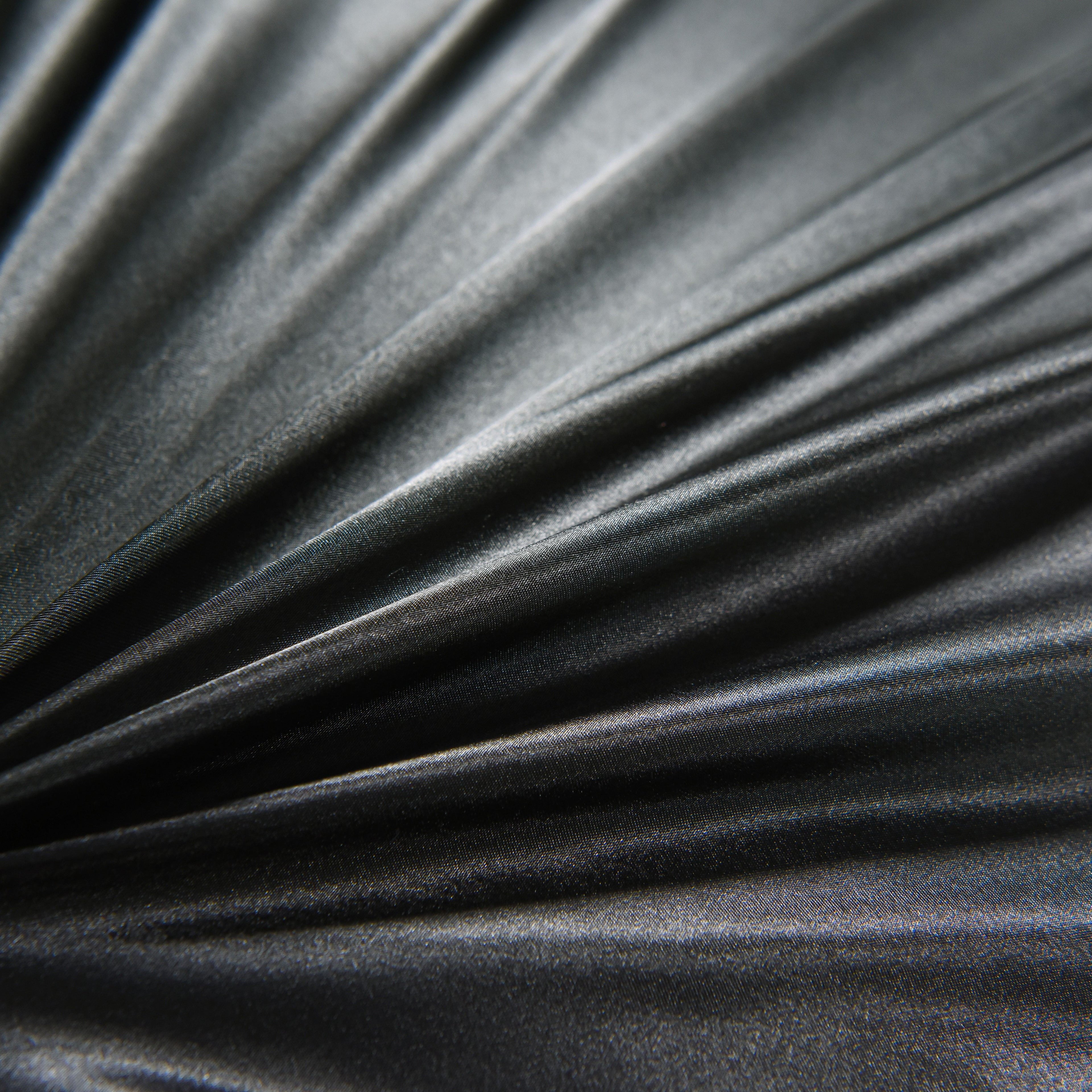 Premium Egyptian Cotton Satin Sheets Full Black Luxury Silky Bed Sheets 1800 Microfiber Sheet Set 4 Pcs - Cooling Hotel Quality Bedding Sheets and Pillowcases Detail