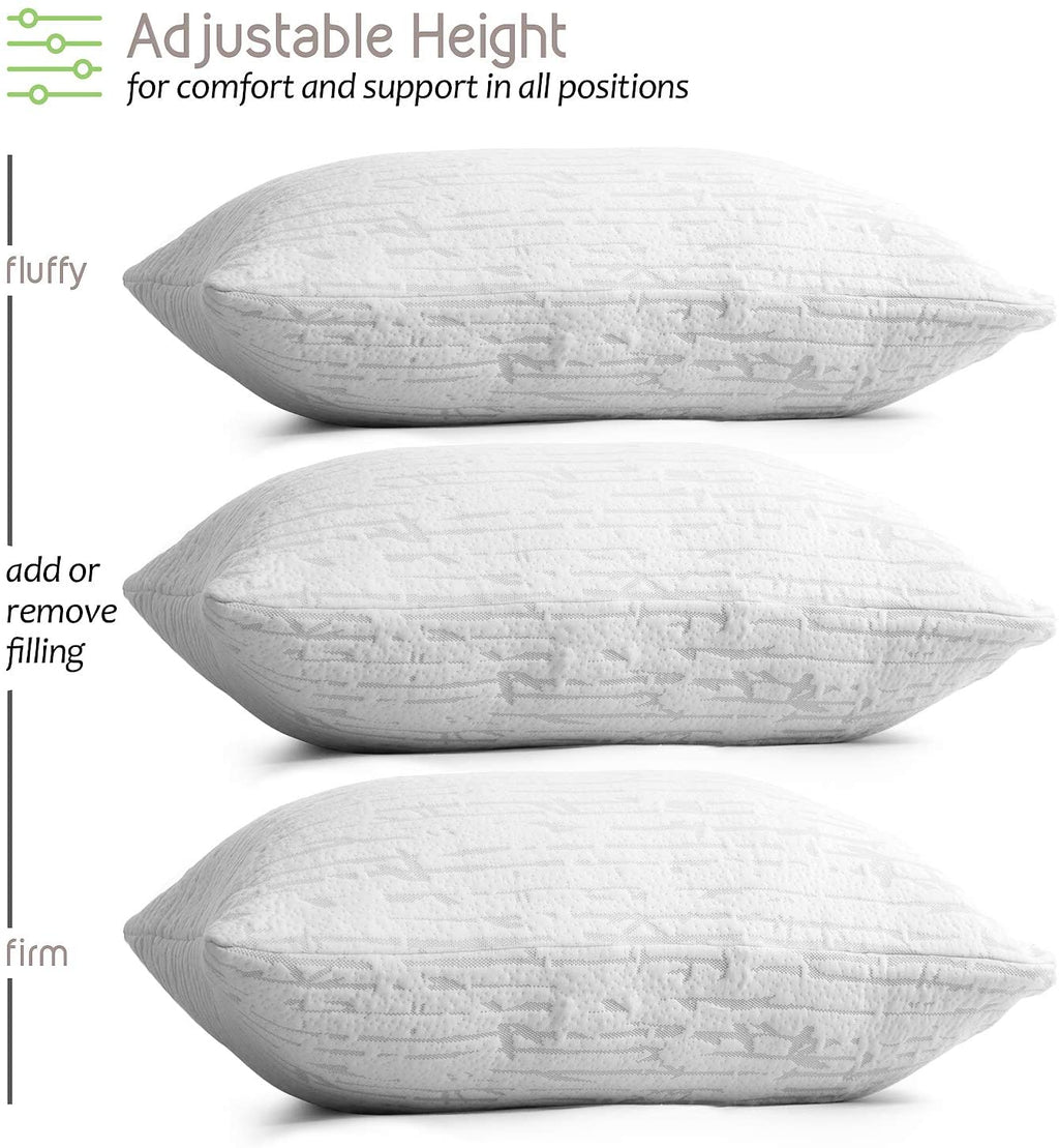 Ergonomic Memory Foam Bed Pillow, Bamboo Pillows for Bed, Queen Size Pillows - Ergonomic Memory Foam Pillow for Neck Pain Support Detail