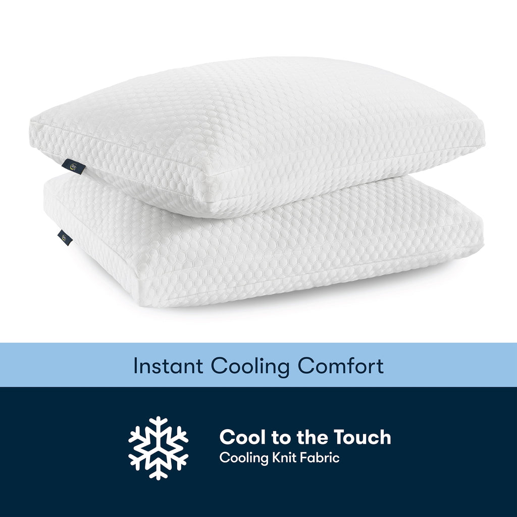 Decorative Plump Sleep Chill Standard/Queen Bed Pillow, Hypoallergenic Fill - Orthopedic Shredded Foam Bed Pillow Set Detail