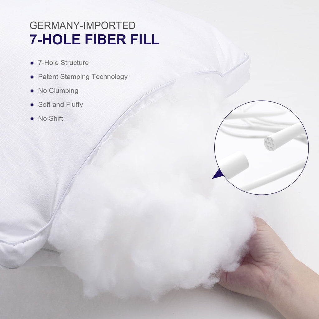 Decorative Plump Bed Pillows 2 Pack Down Alternative Pillows for Bed Queen Size Set of 2 Soft Hotel Collection Gusseted Cooling Pillow... - Ergonomic Memory Foam Pillow for Neck Pain Support Detail
