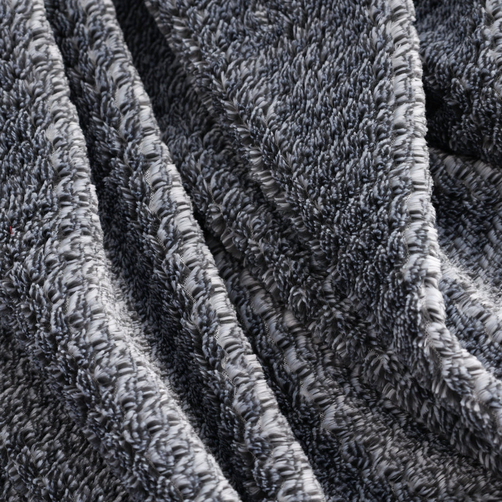 Super Soft Flannel Plush Textured Heathered Soft Oversized Throw Blanket, Gray - Cozy Fleece Throw Blanket for Couch & Bed Detail