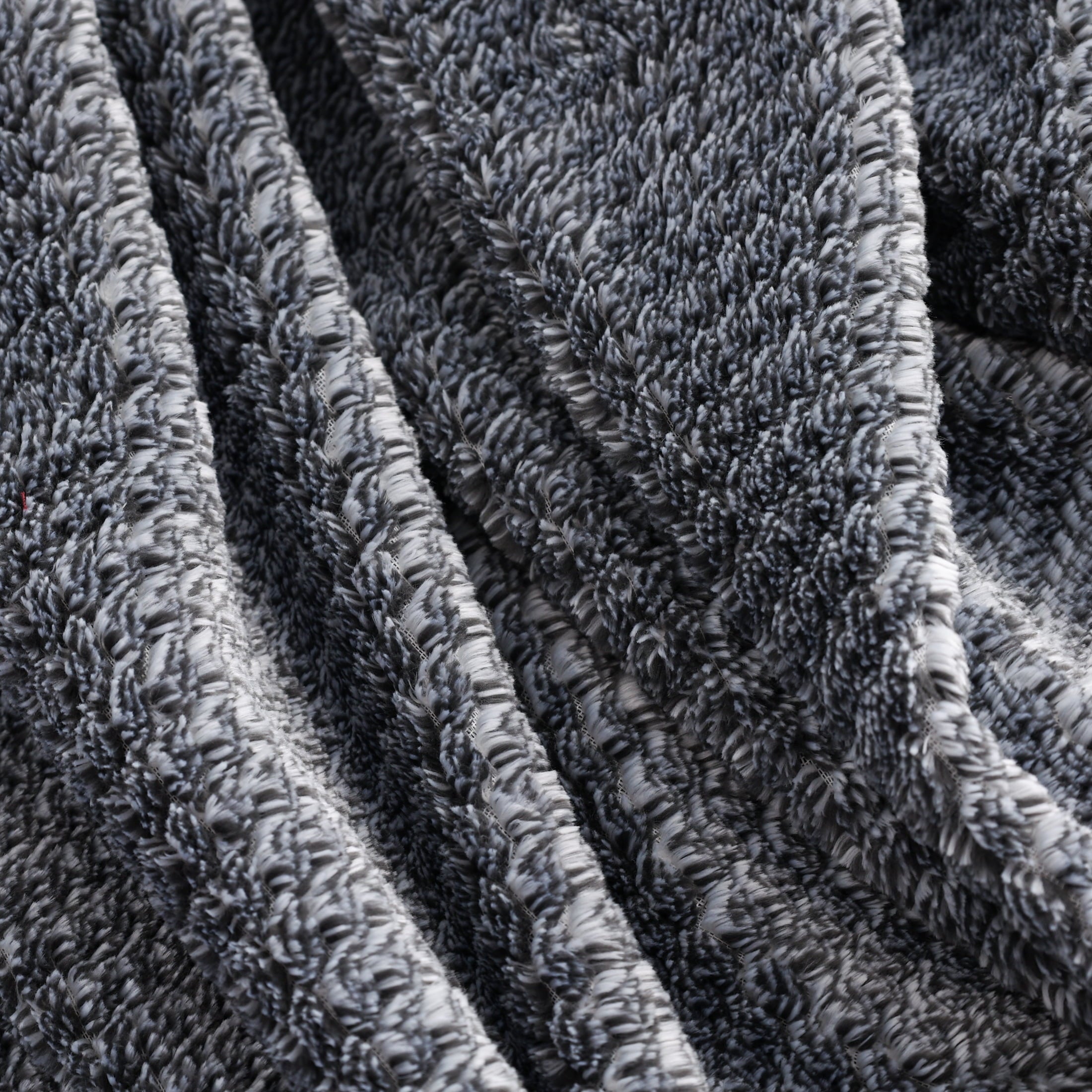 Super Soft Flannel Plush Textured Heathered Soft Oversized Throw Blanket, Gray - Cozy Fleece Throw Blanket for Couch & Bed Detail