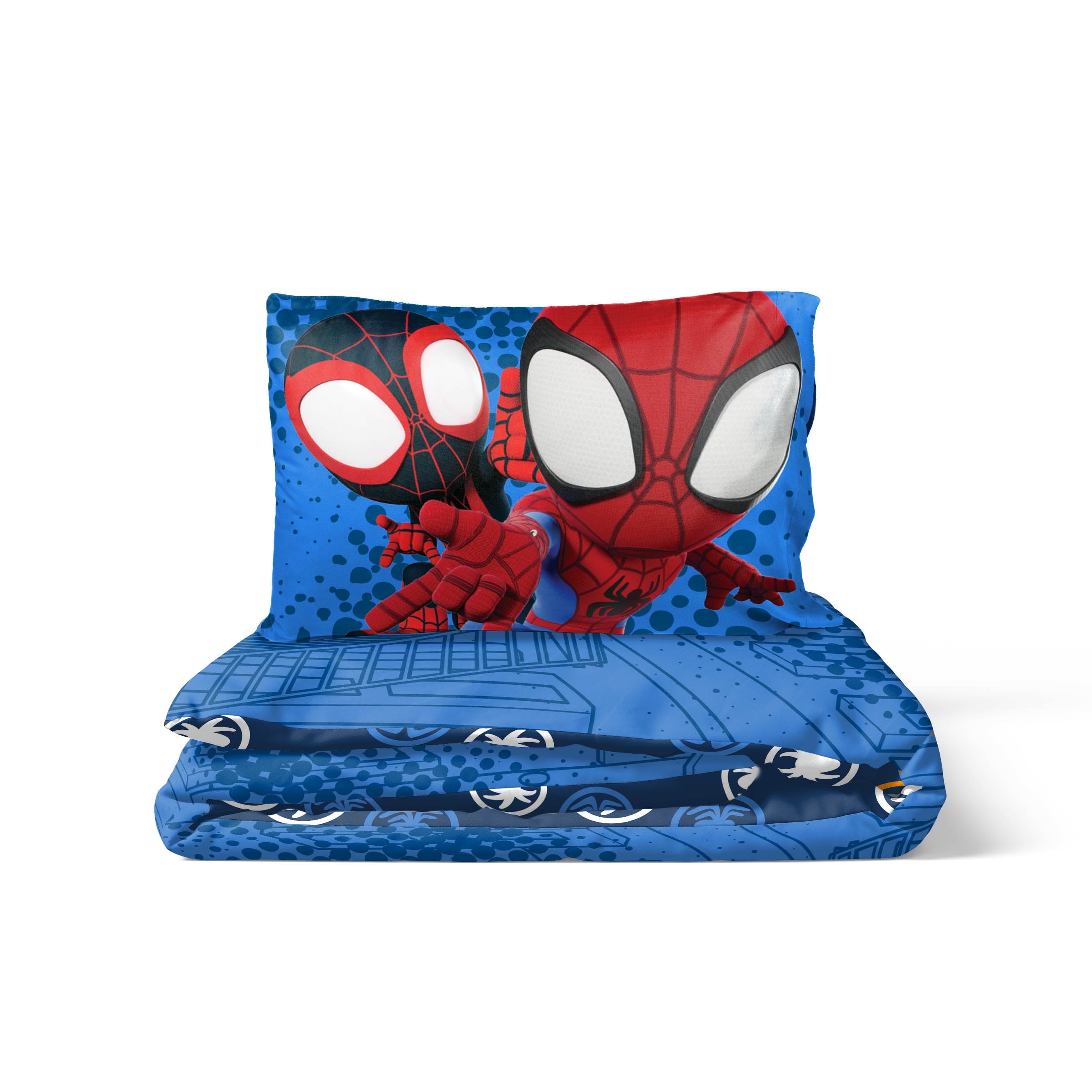 Heavyweight Warmth Spidey Amazing Friends Kids 2-Piece Twin/Full Reversible Comforter Set, Microfiber, Red - Hypoallergenic Ultra-Fluffy Quilt for Winter Detail