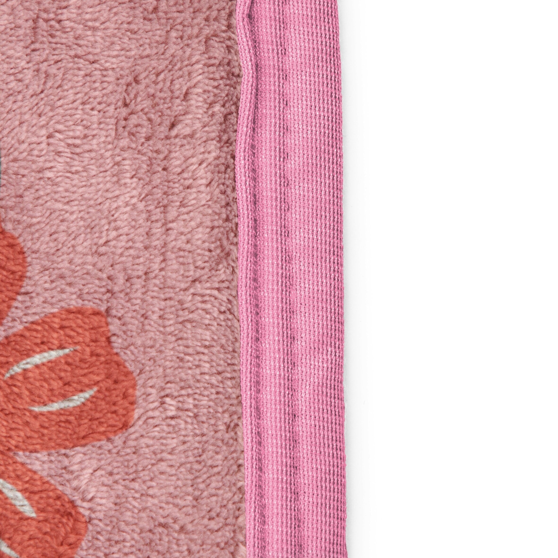 Reversible Sherpa Floral Grace 46 x 60 Coral Fleece Kids Throw Blanket - Soft Bedding Accessories - Luxury Knitted Decorative Throw Blanket with Fringes Detail