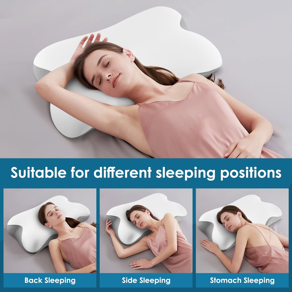 Fluffy Shredded Memory Foam Bed Pillow for Pain Relief,Ergonomic Memory Foam Pillows for Sleeping for Side Back Stomach&Sleepers with... - Hotel Quality Plush Sleeping Pillows Detail