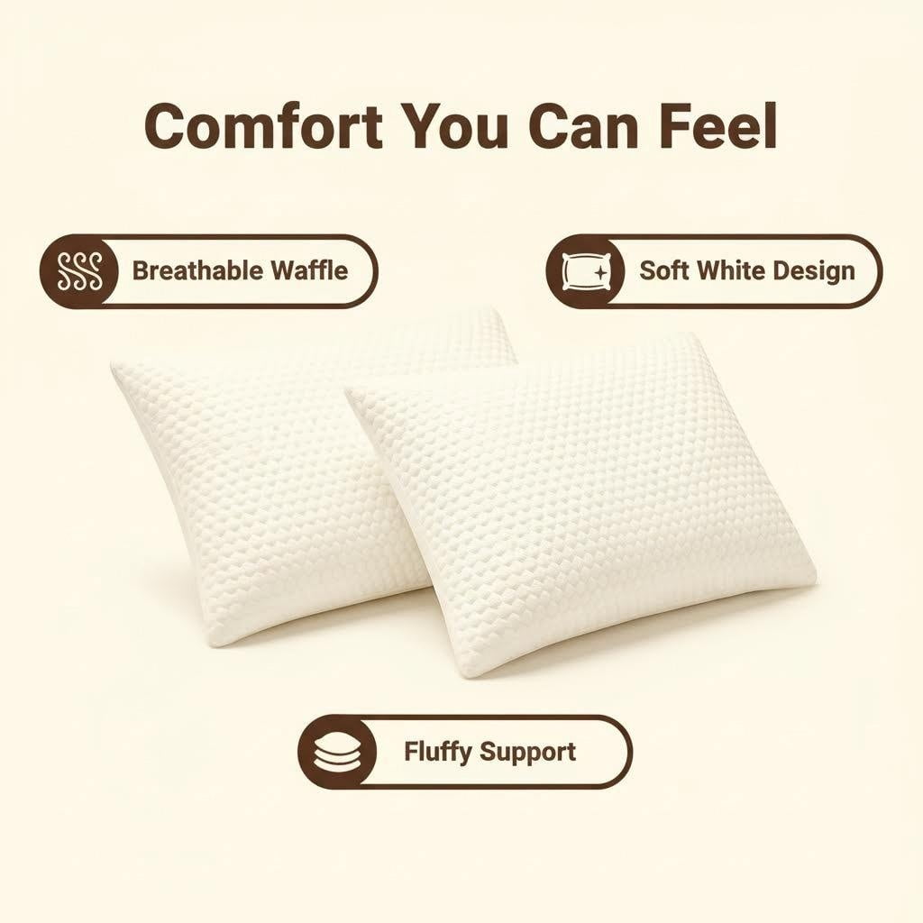 Fluffy Shredded Queen Size Latex Pillow (2 Pack) Shredded Natural Latex Cooling Bed Pillows for Side & Back Sleepers, Medium Firm Sup... - Orthopedic Shredded Foam Bed Pillow Set Detail