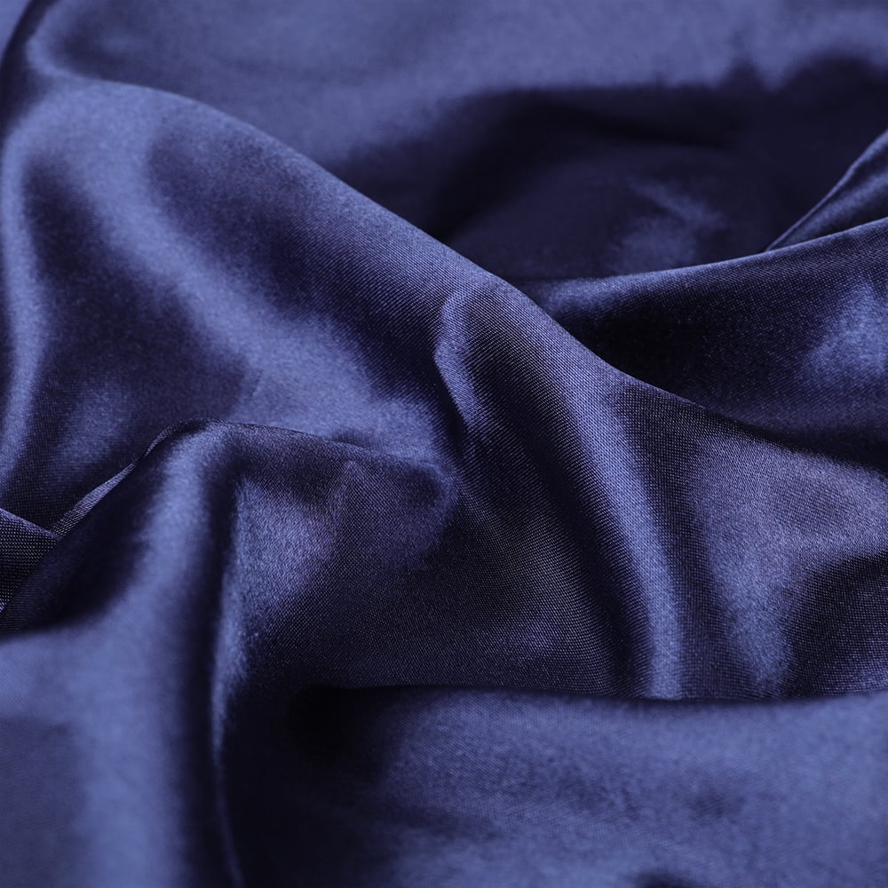 Premium Egyptian Cotton Fitted Sheet Deep Pocket Bed Sheet Satin Silk Sheets Ultra Soft Machine Washable Twin, Navy Blue - Premium Ultra-Soft Pillowcase Pair for Sleeping Detail