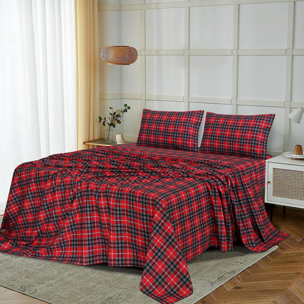 Ultra-Soft Flannel Sheets Queen Size - 100% Cotton Double Brushed Bed Sheets, Deep Pockets 16 Inches Queen Sheet Set, All Season... - Luxury Bed Sheet Set with Deep Pockets Detail
