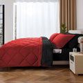 Hypoallergenic Cloud 7 Piece Reversible Queen Comforter Set - Red Quilted Down Alternative Bedding All Season Super Soft Microfiber Bed in... - All-Season Down Alternative Comforter Insert - Default Title