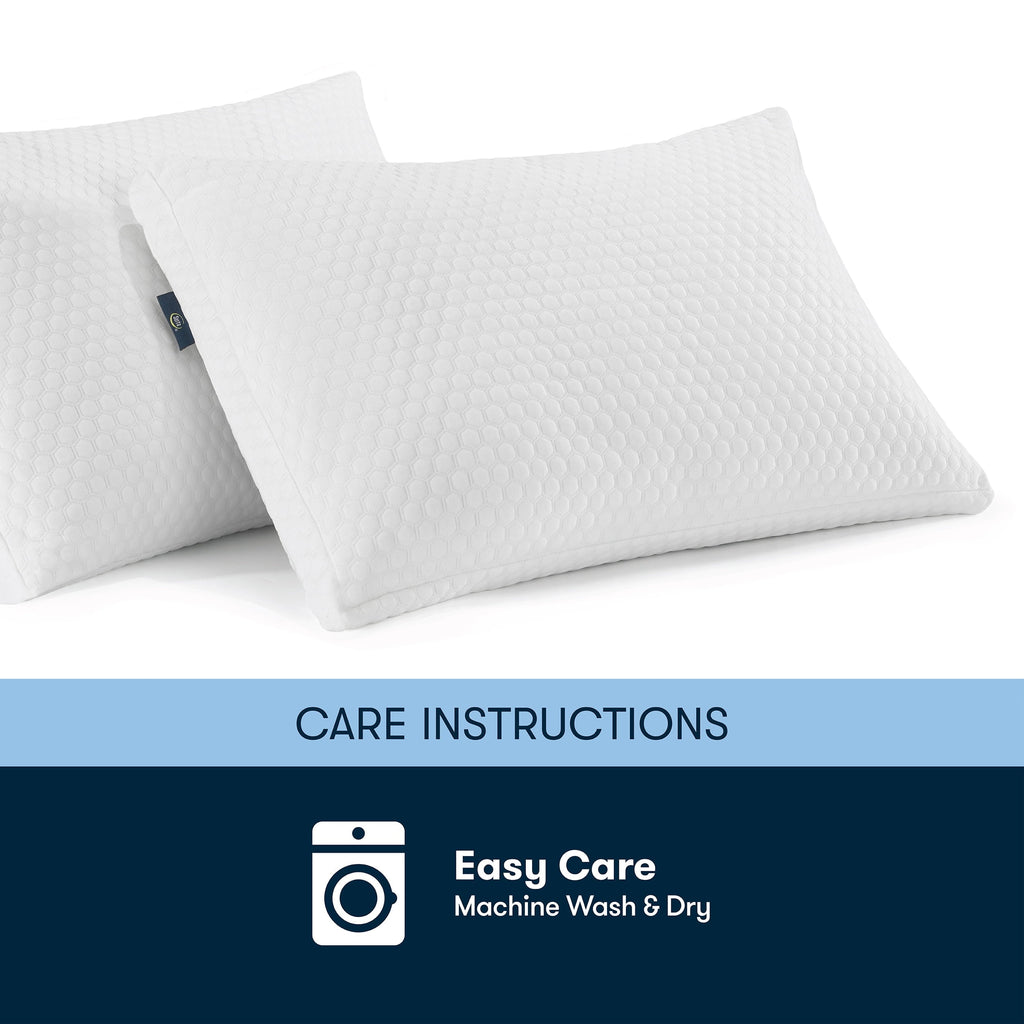Decorative Plump Sleep Chill Standard/Queen Bed Pillow, Hypoallergenic Fill - Orthopedic Shredded Foam Bed Pillow Set Detail