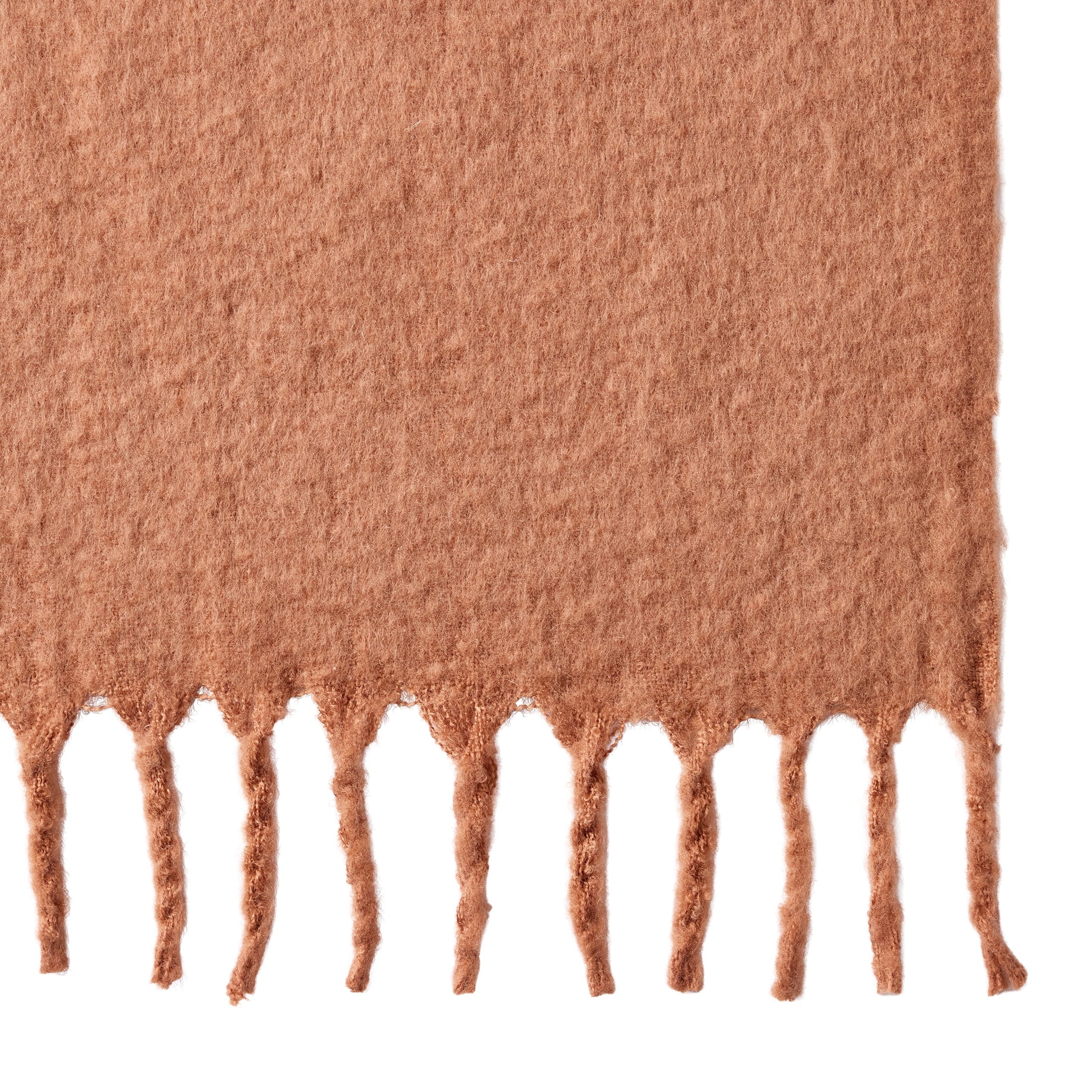 Decorative Knitted Faux Mohair Cozy Couch Throw Blanket Terracotta Clay, 50x72" - Cozy Fleece Throw Blanket for Couch & Bed Detail