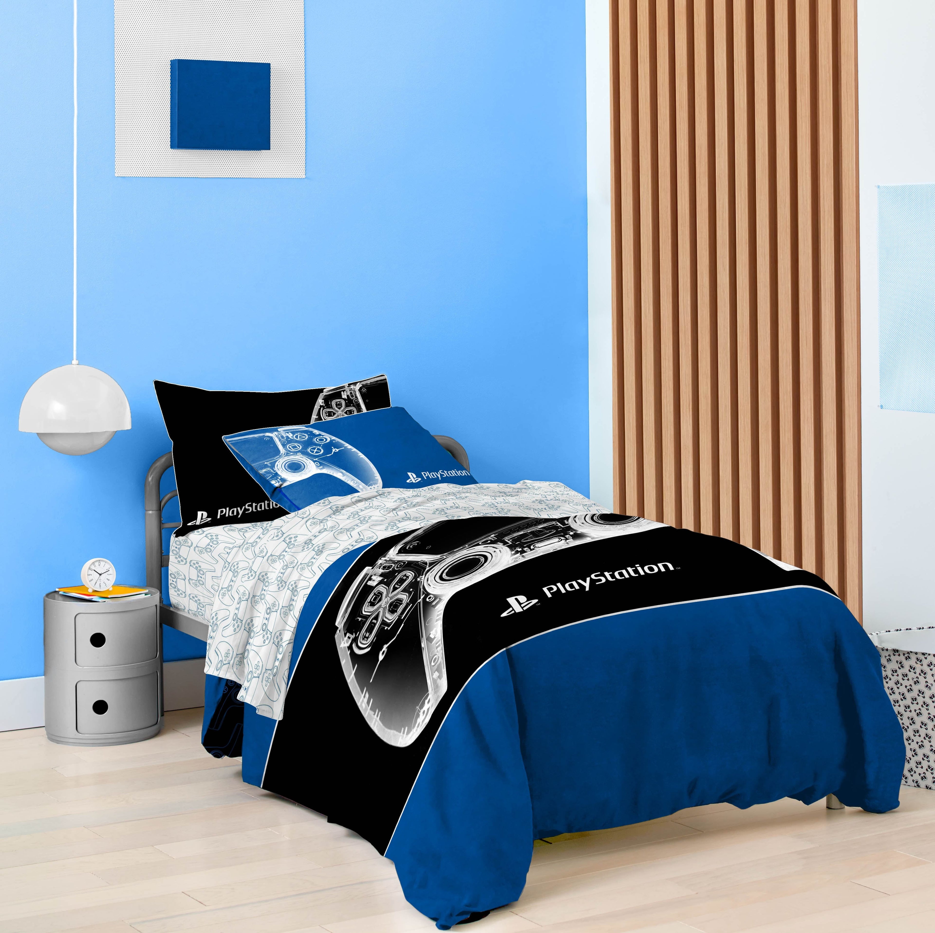 Hypoallergenic Cloud X-Ray Kids 2 Piece Blue Reversible Comforter and Pillowcase Set, Twin/Full - Hypoallergenic Ultra-Fluffy Quilt for Winter Detail
