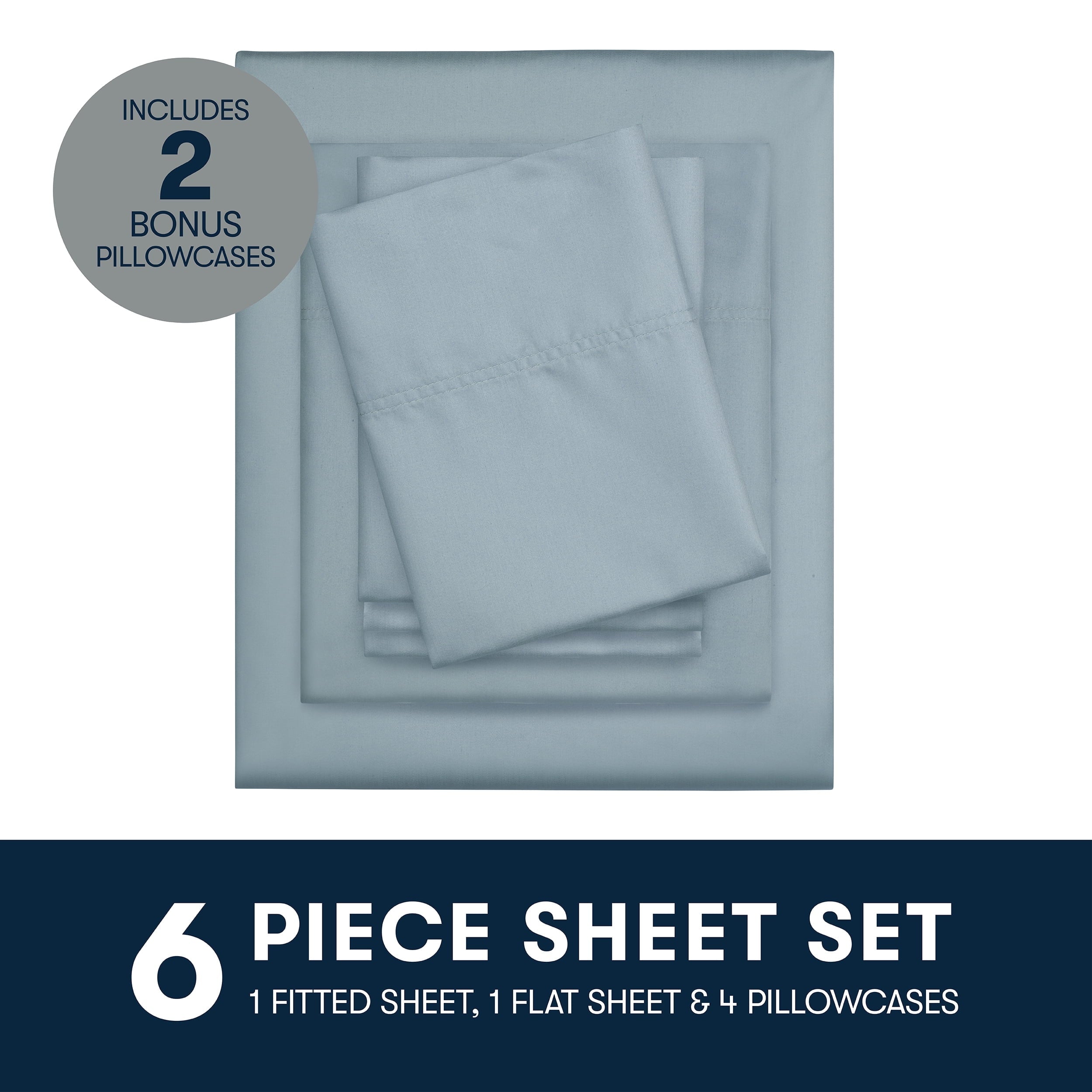 Premium Egyptian Cotton 6-Piece 800 Thread Count Lead Cotton Rich Adult Bed Sheet Set, King - Deep Pocket - Premium Ultra-Soft Pillowcase Pair for Sleeping Detail
