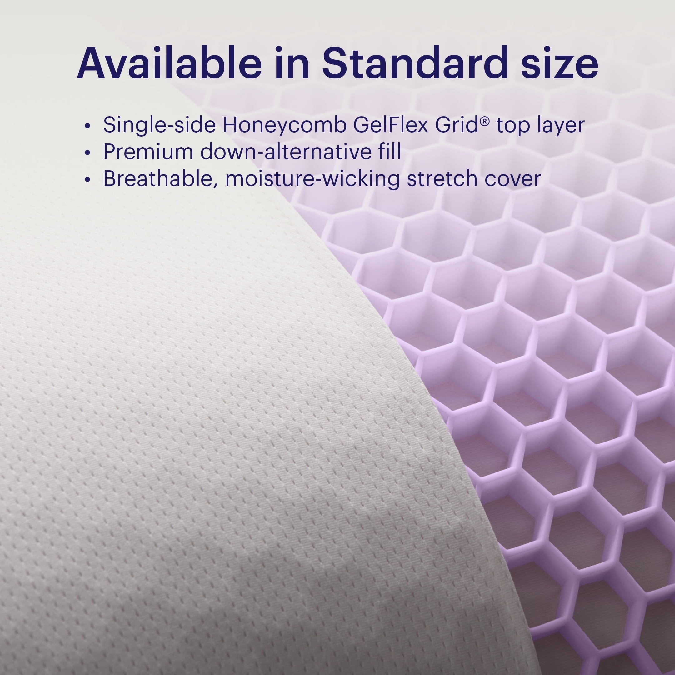 Hotel Collection GridCloud Pillow, Honeycomb Gelflex Top Layer, Hypoallergenic, Down - Alternative - Decorative Throw Pillow Cushion for Sofa & Bed Detail