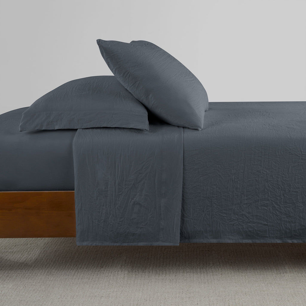 Ultra-Soft Microfiber Bed Sheet Set, Grey Stone, Full, 4 Pieces - Cooling Hotel Quality Bedding Sheets and Pillowcases Detail