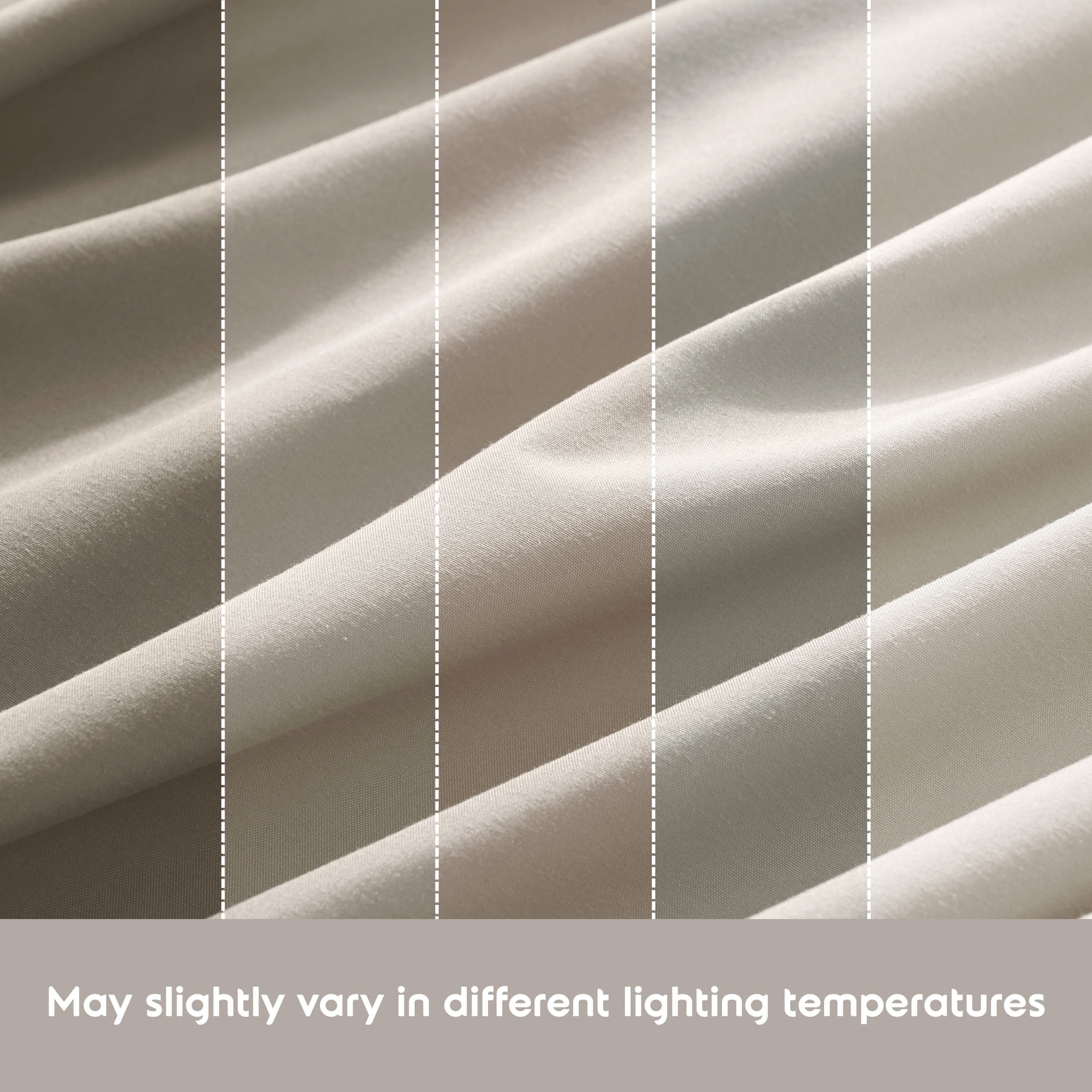 Cooling Sateen King Sheet Sets, 1800 Series Deep Pocket 4 Piece, Luxury Soft Microfiber Bed Sheet Sets, BEIGE CREAM - Breathable Egyptian Cotton Flat & Fitted Sheets Detail