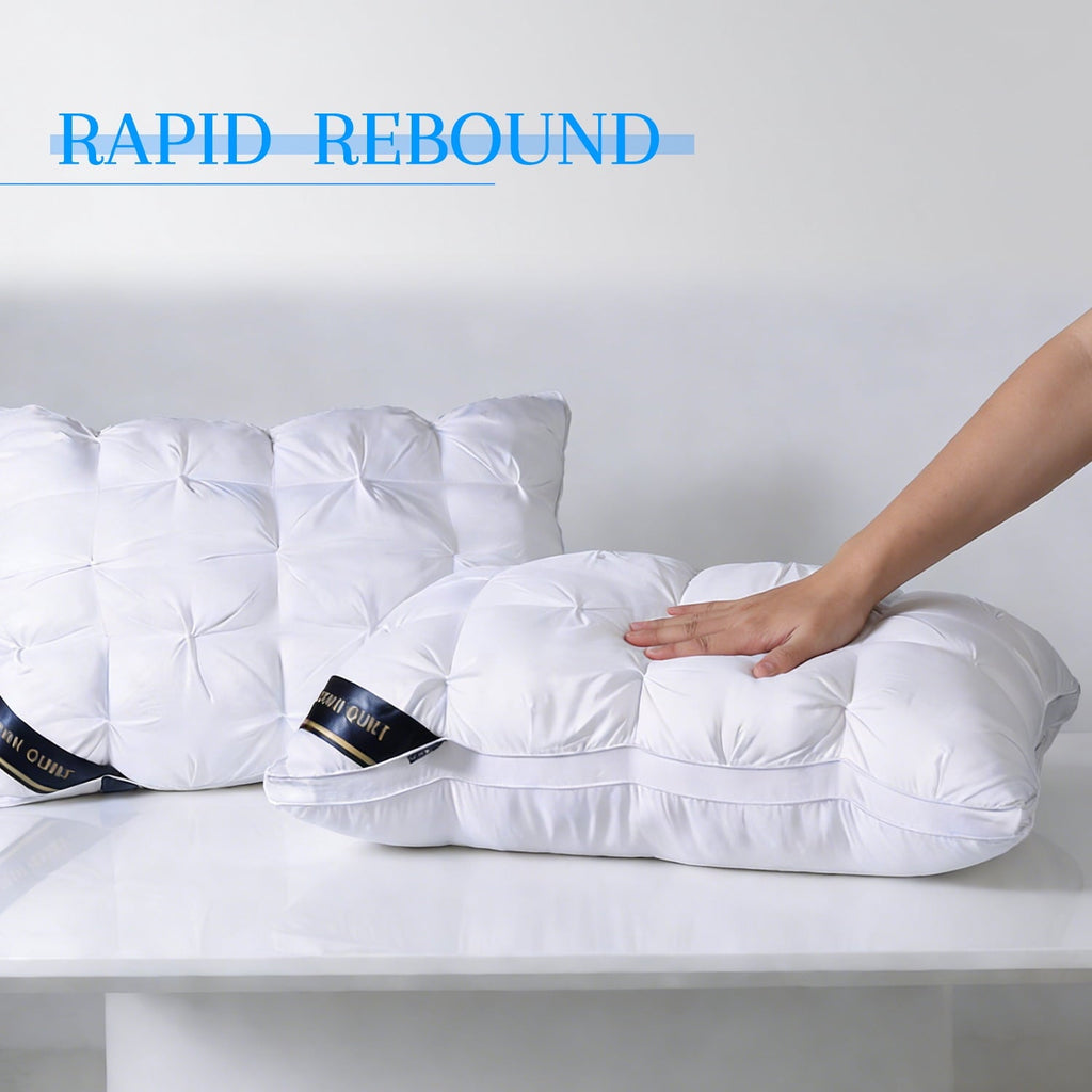 Hotel Collection 2-Pack White Twisted Bed Pillows (20" x 16.5") - Soft Plush Down Alternative, Breathable and Hypoallergenic, Standard... - Decorative Throw Pillow Cushion for Sofa & Bed Detail