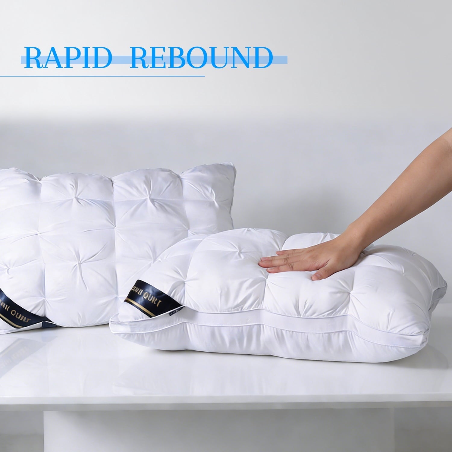 Hotel Collection 2-Pack White Twisted Bed Pillows (20" x 16.5") - Soft Plush Down Alternative, Breathable and Hypoallergenic, Standard... - Decorative Throw Pillow Cushion for Sofa & Bed Detail