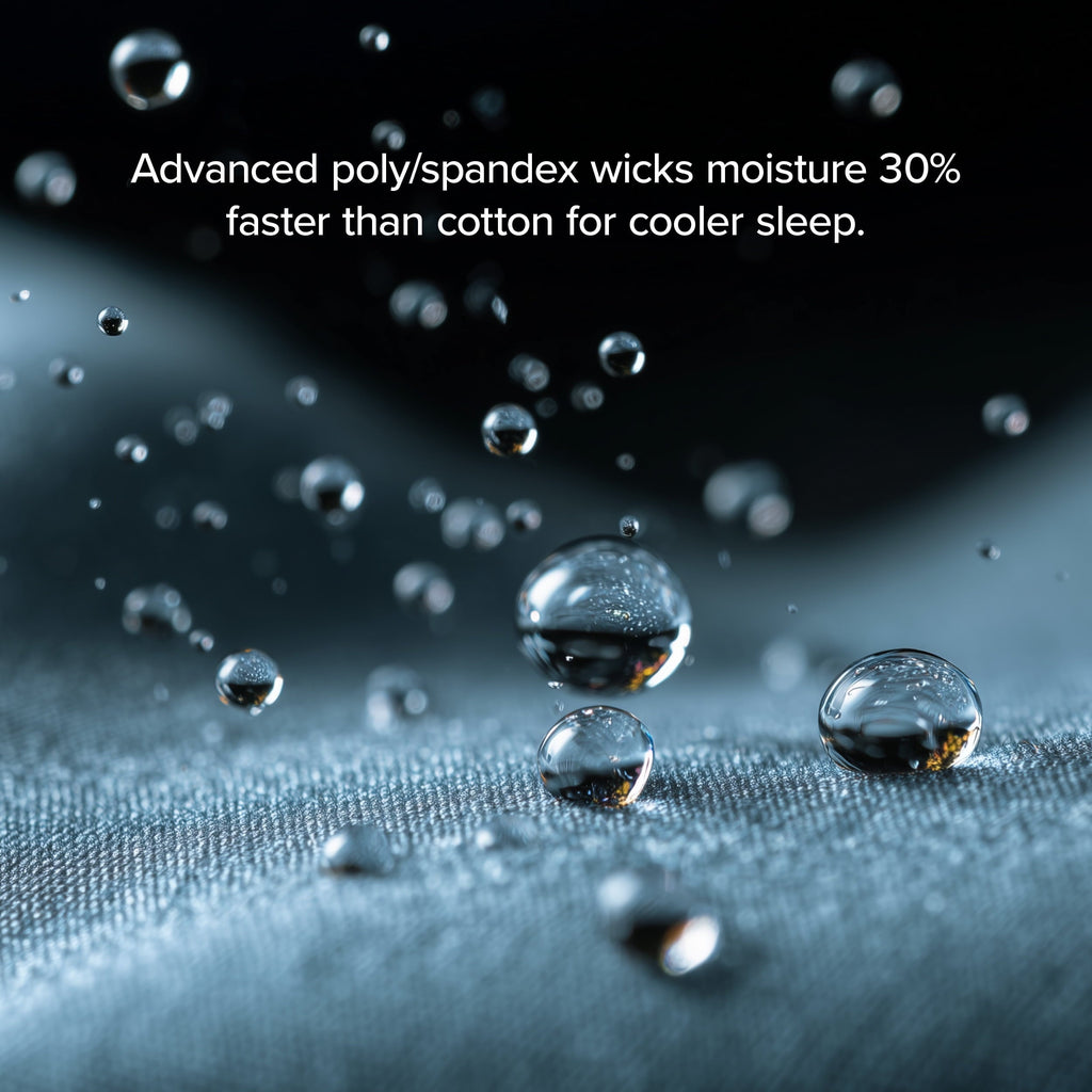 Premium Egyptian Cotton Cooling Performance Jersey Knit Stretch Sheet Set, Moisture-Wicking & Breathable, 4-Way Stretch Bed Sheets, Envelope ... - Cooling Hotel Quality Bedding Sheets and Pillowcases Detail