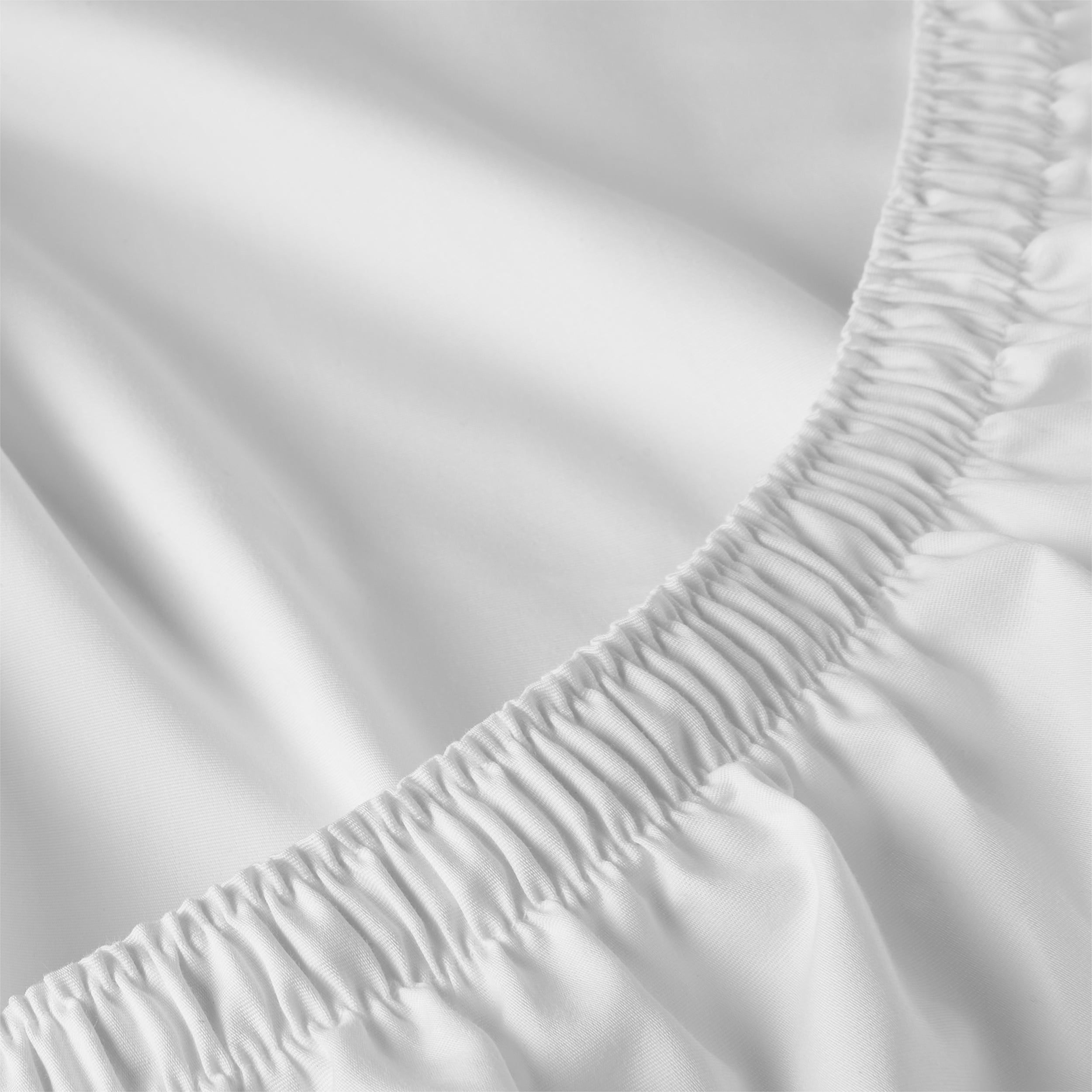 Premium Egyptian Cotton 4-Piece 300 Thread Count White Pima Cotton Bed Sheet Set with Tan Hem, Full , Adult/Teen - Luxury Bed Sheet Set with Deep Pockets Detail
