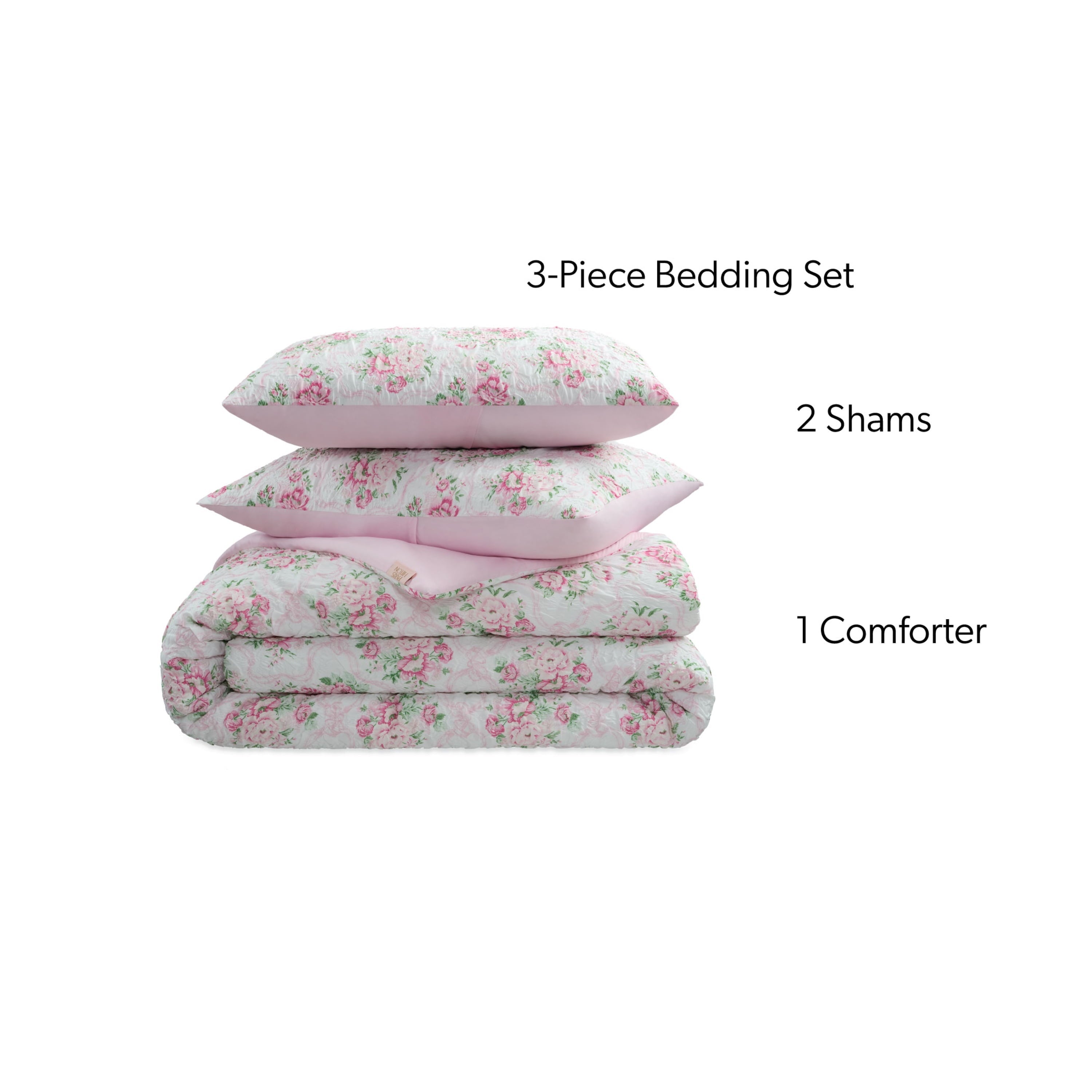 Hypoallergenic Cloud 2-Piece Coquette Floral Pink Comforter Set, Twin/Twin XL - Hypoallergenic Ultra-Fluffy Quilt for Winter - Default Title