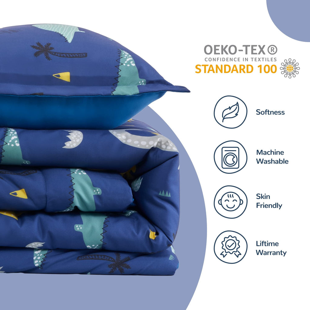 Luxurious Quilted Kids Bedding Comforter Set Twin/Twin Xl Size - Super Soft & Cute Printed 2-Piece Comforter Set All Seasons for Boys, ... - All-Season Down Alternative Comforter Insert Detail