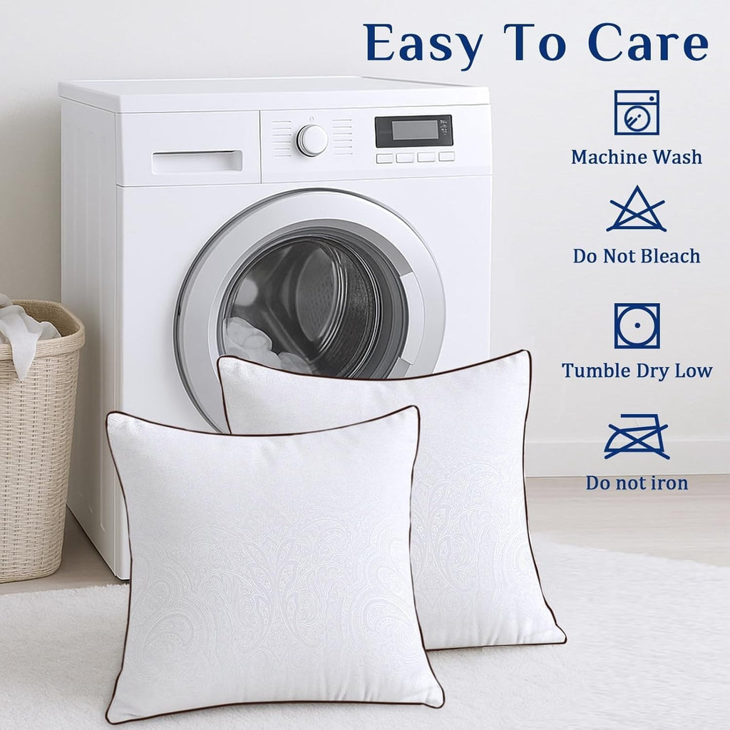 Hotel Collection for Sleeping, Soft and Supportive Throw for Couch, Bed and Sofa, Down Alternative Pillow, 26x26 Inches - Hotel Quality Plush Sleeping Pillows Detail