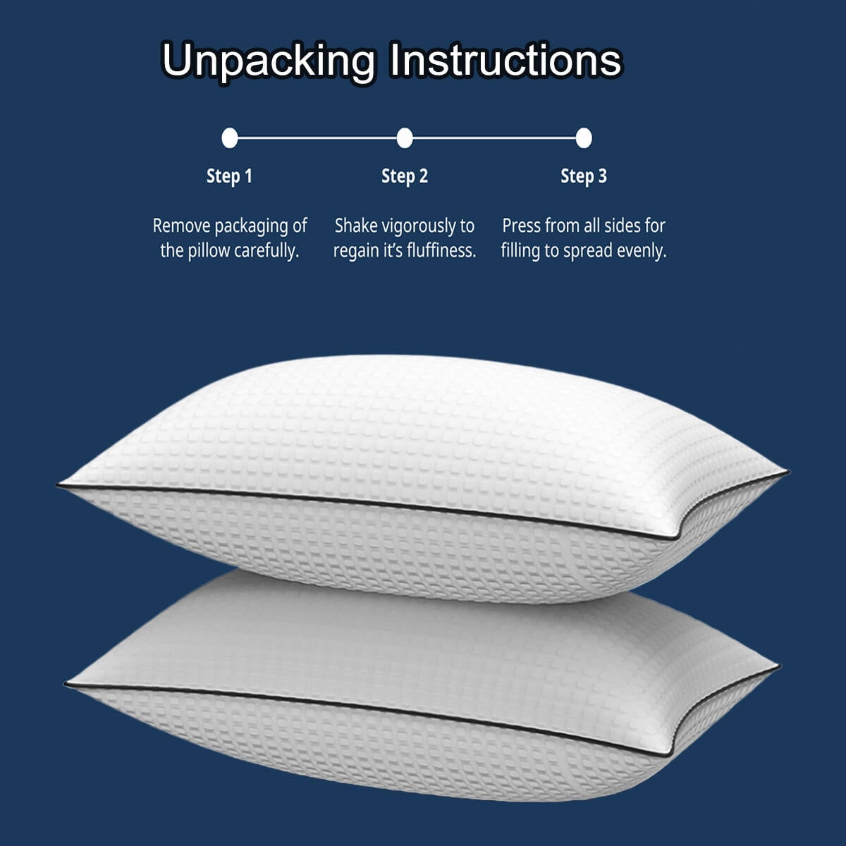 Ergonomic Memory Foam Pillows King Size Set of 2, Hotel Quality, Down Alternative Gusseted Bed Pillows for Side, Back, or Stomach Sleepers,... - Hotel Quality Plush Sleeping Pillows Detail
