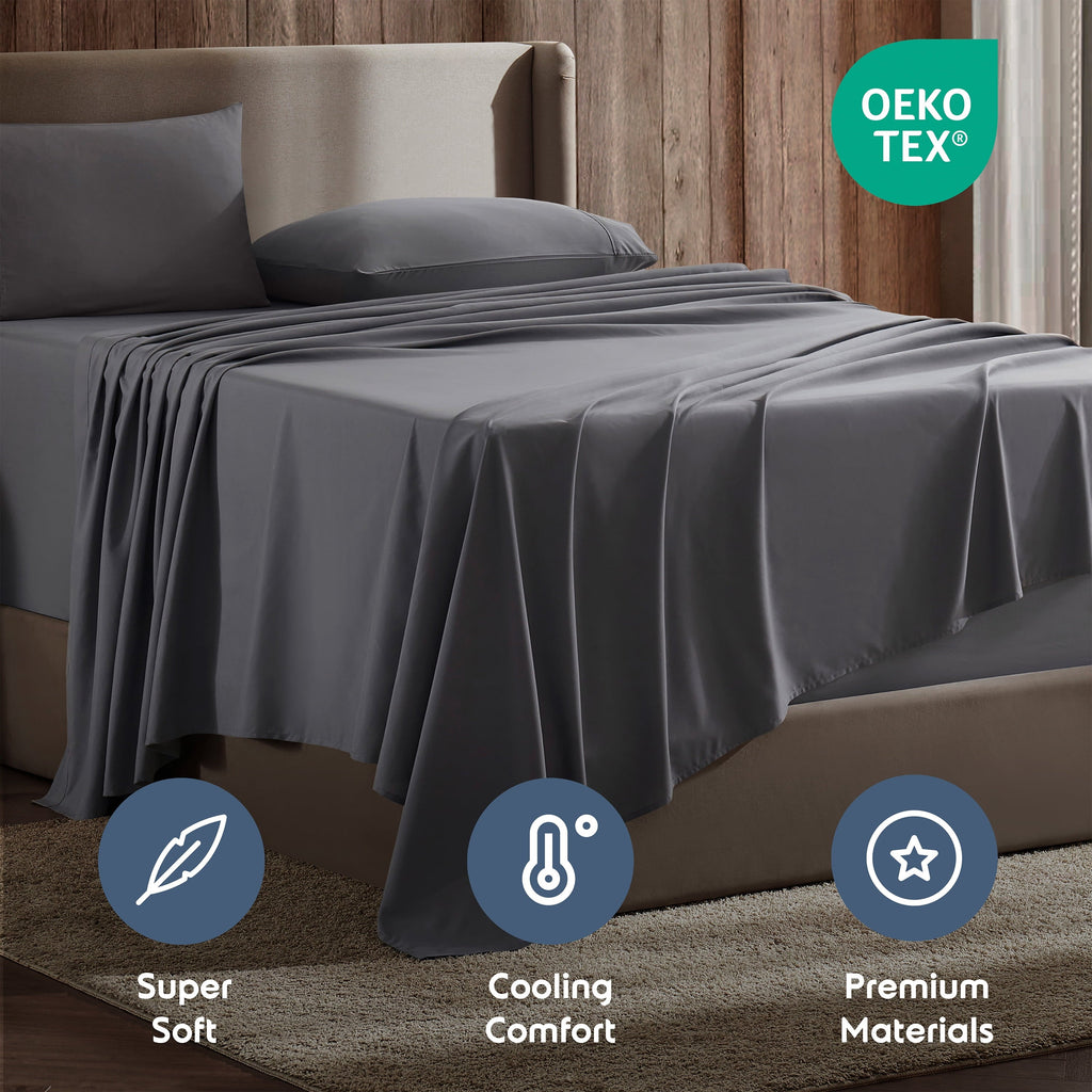 Wrinkle-Resistant Queen Sheets Set, 1800 Series Extra Deep Pocket Sheets Queen Soft Microfiber Bed Sheets, 4 Piece Queen Sheet sets - Luxury Bed Sheet Set with Deep Pockets Detail