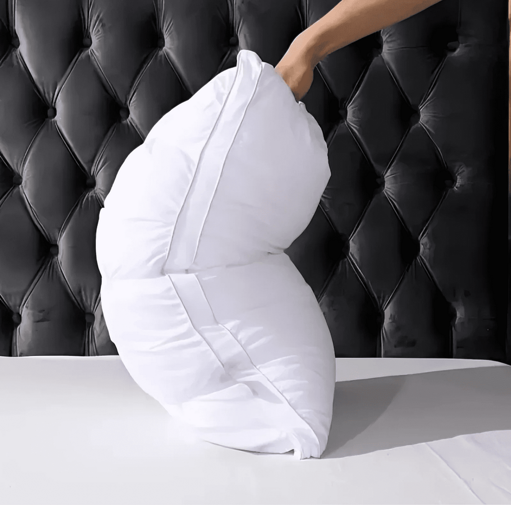 Hotel Collection Queen Size Bed Pillows Set of 2, Hotel Quality, Down Alternative Gusseted Bed Pillows for Side, Back, or Stomach Slee... - Orthopedic Shredded Foam Bed Pillow Set Detail