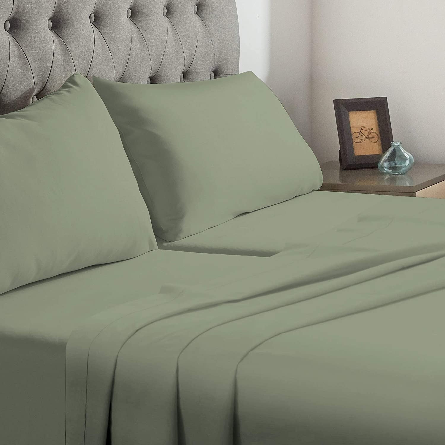 Breathable Luxury Split-California King Bed Sheet Set (5-Pieces) Adjustable Bed Sheets - 800 Thread Count 100% Egyptian Cotton - 15" De... - Premium Ultra-Soft Pillowcase Pair for Sleeping Detail