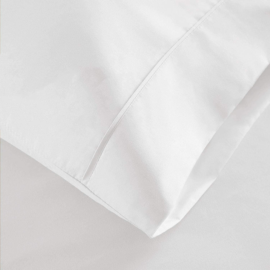 Wrinkle-Resistant 100% Cotton Hospital Bedsheets Set - 1 Flat Sheet, 1 Fitted Sheet (10" Inch) Deep Pocket, 1 Pillowcase, Best & Comfor... - Premium Ultra-Soft Pillowcase Pair for Sleeping Detail