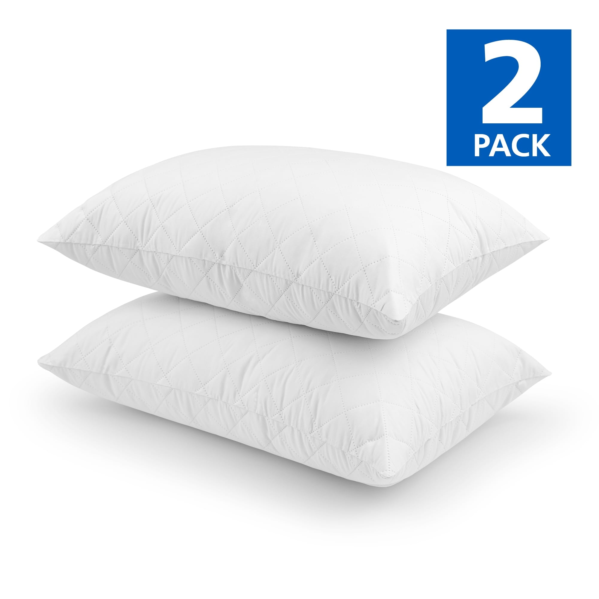 Fluffy Shredded Memory Foam Cluster Bed Pillow, Standard Queen, 2 Pack - Hotel Quality Plush Sleeping Pillows Detail