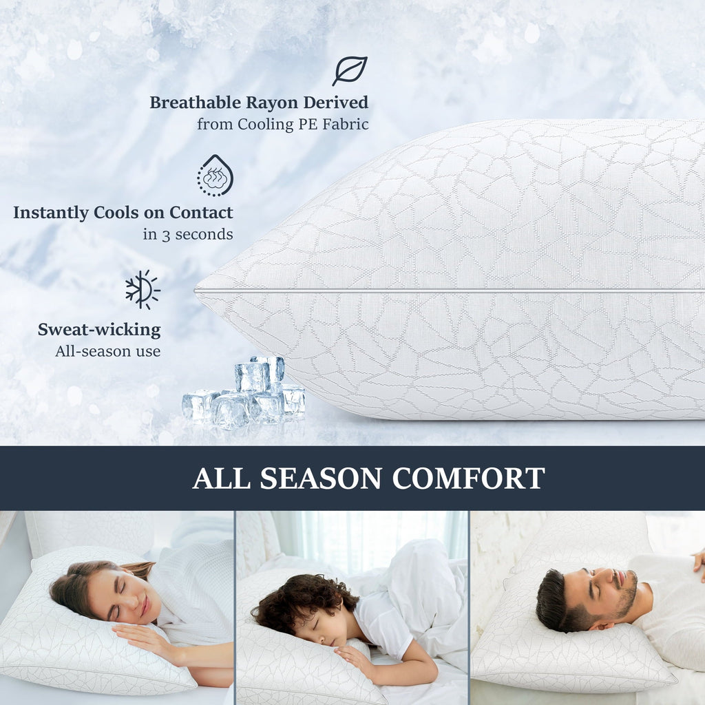 Orthopedic Support Queen Size Bed Pillows 1-Pack,2.2lb High Quality Down Alternative Filled,3D Breathable Cover,Hotel Collection Pillows... - Decorative Throw Pillow Cushion for Sofa & Bed Detail