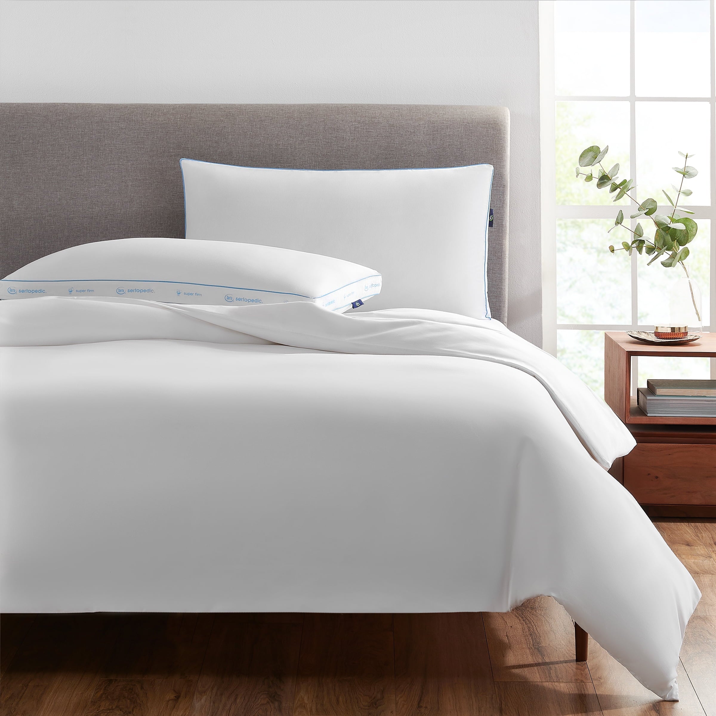 Decorative Plump pedic Extra Firm Bed Pillow, King, 2 Pack, Hypoallergenic - Orthopedic Shredded Foam Bed Pillow Set Detail