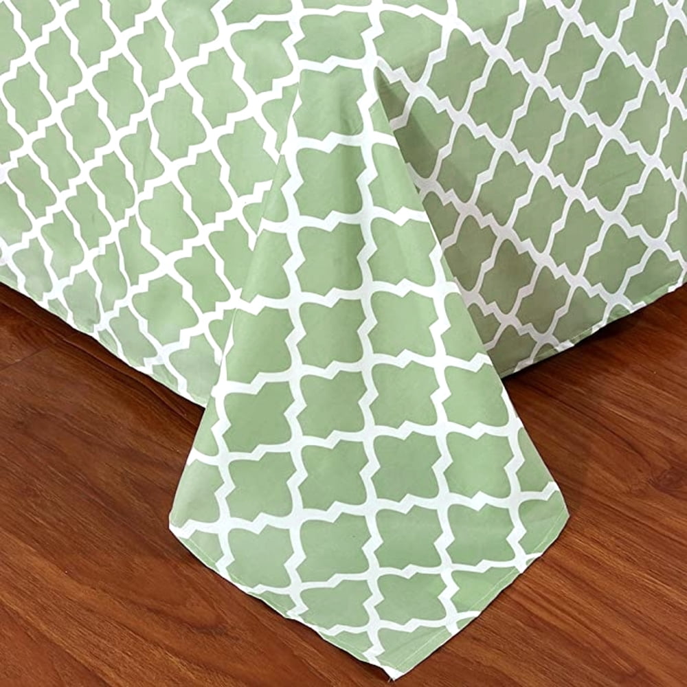 Wrinkle-Resistant Quatrefoil Bed Sheet Set (King, Sage/White) 4 Piece Deep Pocket 1800 Series Microfiber Bed Sheet Set Contains 1 Fitte... - Luxury Bed Sheet Set with Deep Pockets Detail