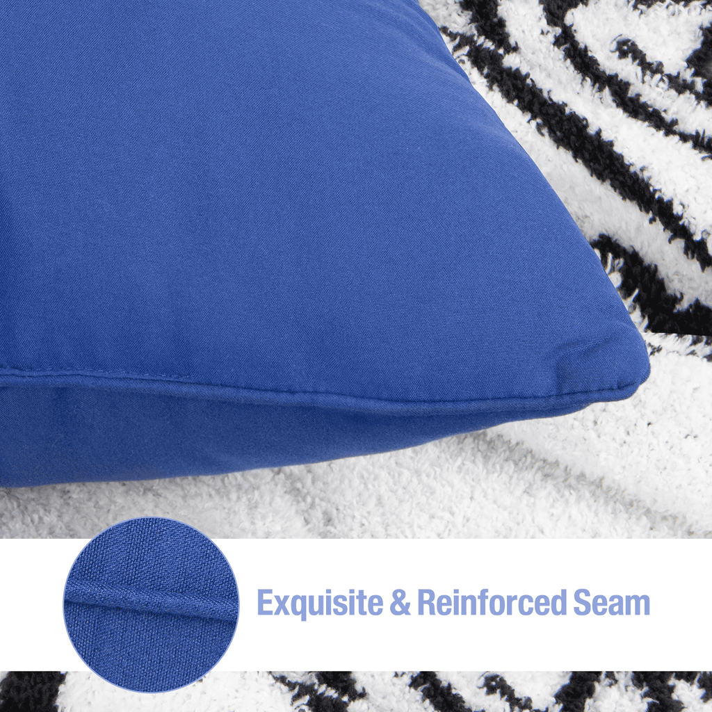 Decorative Plump Throw Pillow Inserts Set of 2, Indoor Decorative 18x18 inches Square Pillows for Couch, Sofa, Bed, Supportive Cushion... - Orthopedic Shredded Foam Bed Pillow Set Detail