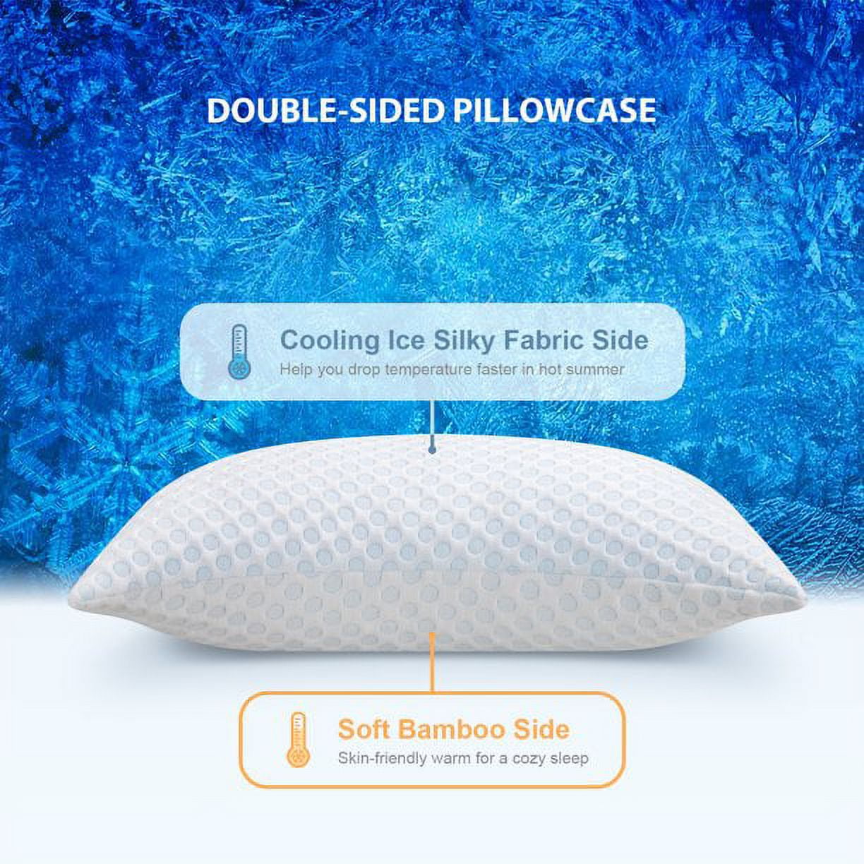 Fluffy Shredded Cooling Shredded Memory Foam Bed Pillows Adjustable Firm Support Pillow for Side and Back Sleepers Curved Pillows Set... - Ergonomic Memory Foam Pillow for Neck Pain Support Detail